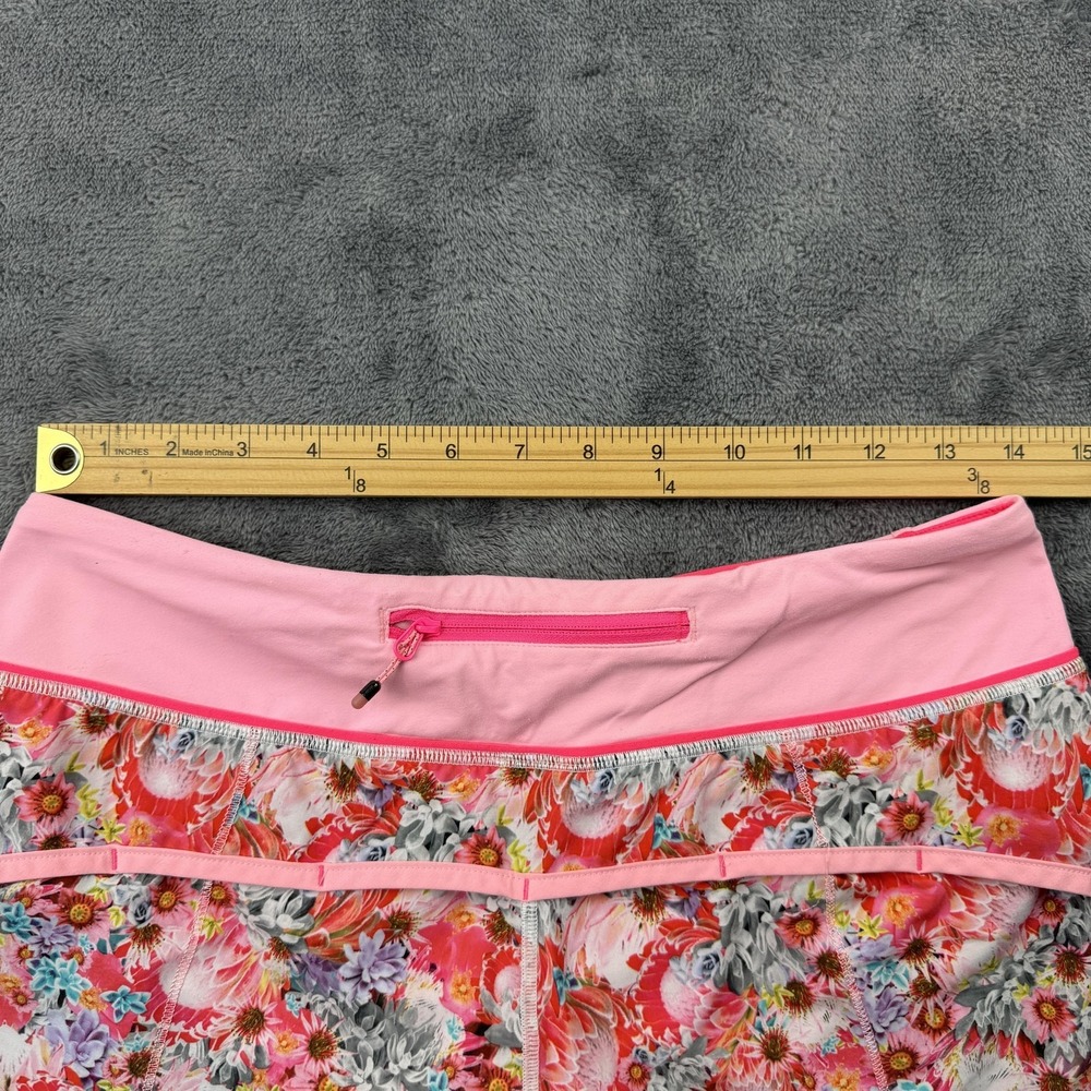 Lululemon Run Speed‎ Shorts Womens 6 Pink Floral Print Run Gym Athletic Pocket - Picture 6 of 10